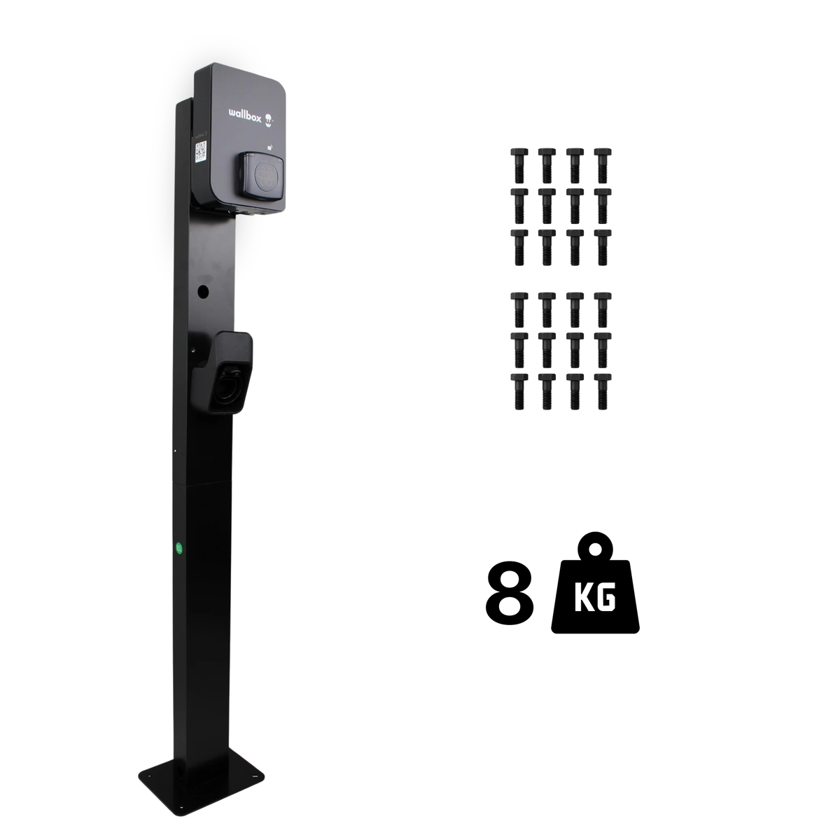 Loady matt black mounting pole for Wallbox Copper SB - view 6