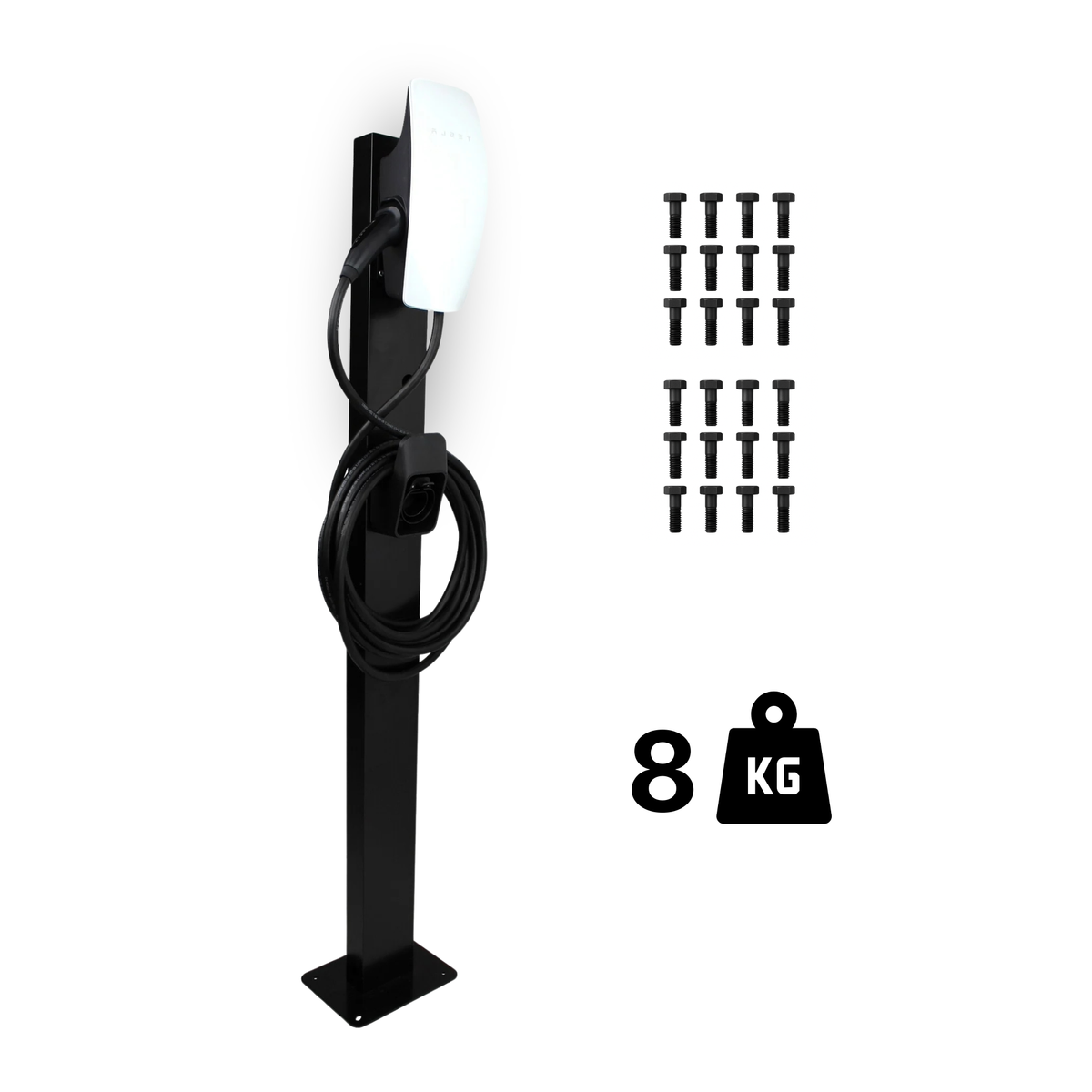 Loady matt black mounting pole for Tesla Wall Connector Gen 3 - view 6