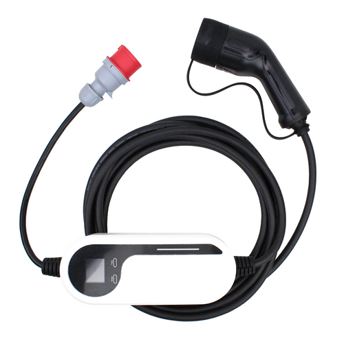 Loady 11kW portable EV charger with three-phase CEE plug