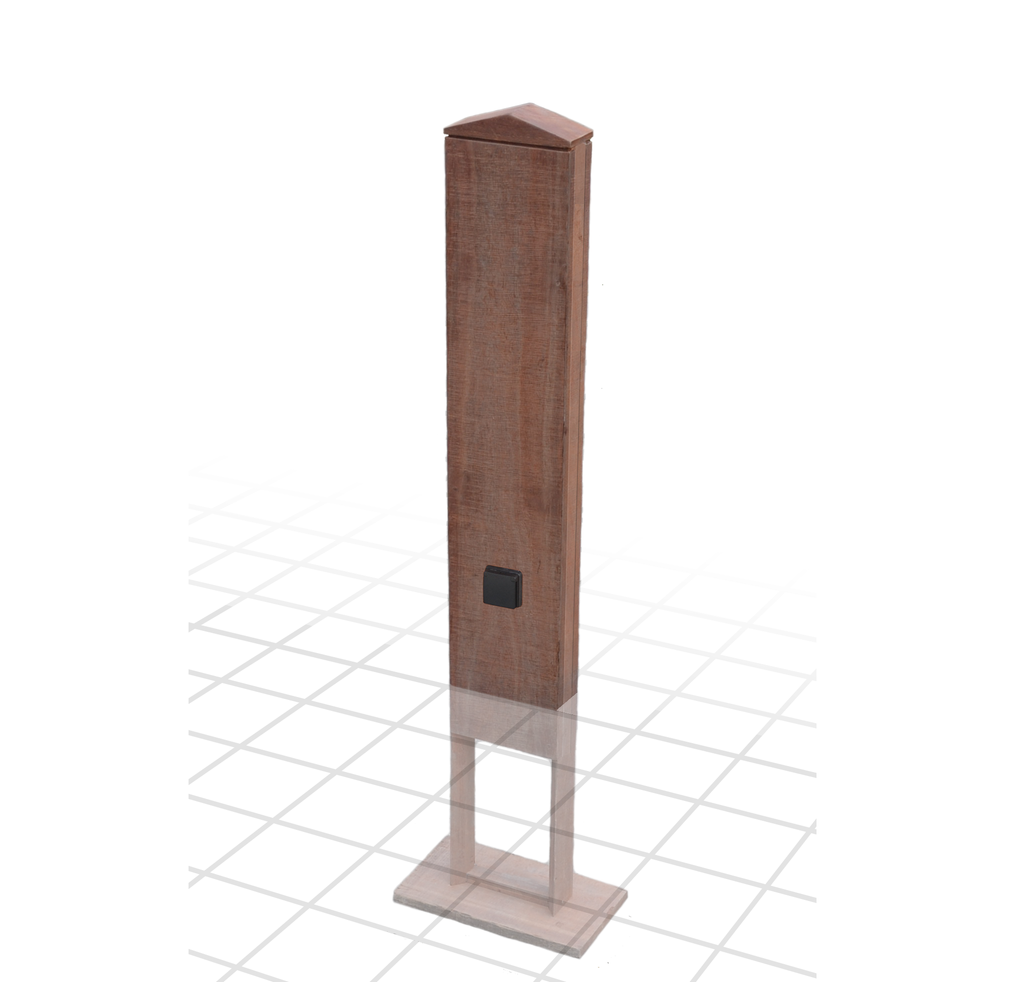ChargeXpert Azobe hardwood charger pole with wall socket - view 4