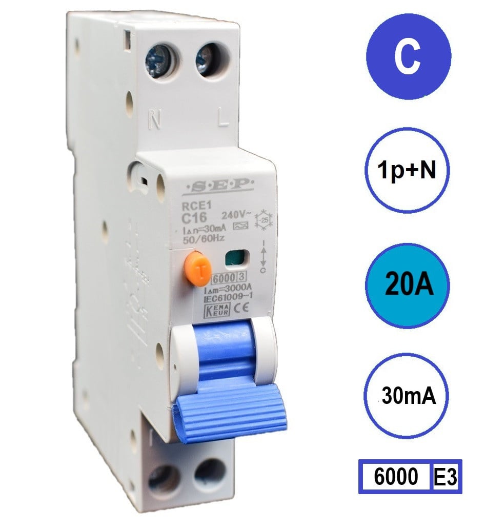 SEP single-phase 20A RCBO - view 2