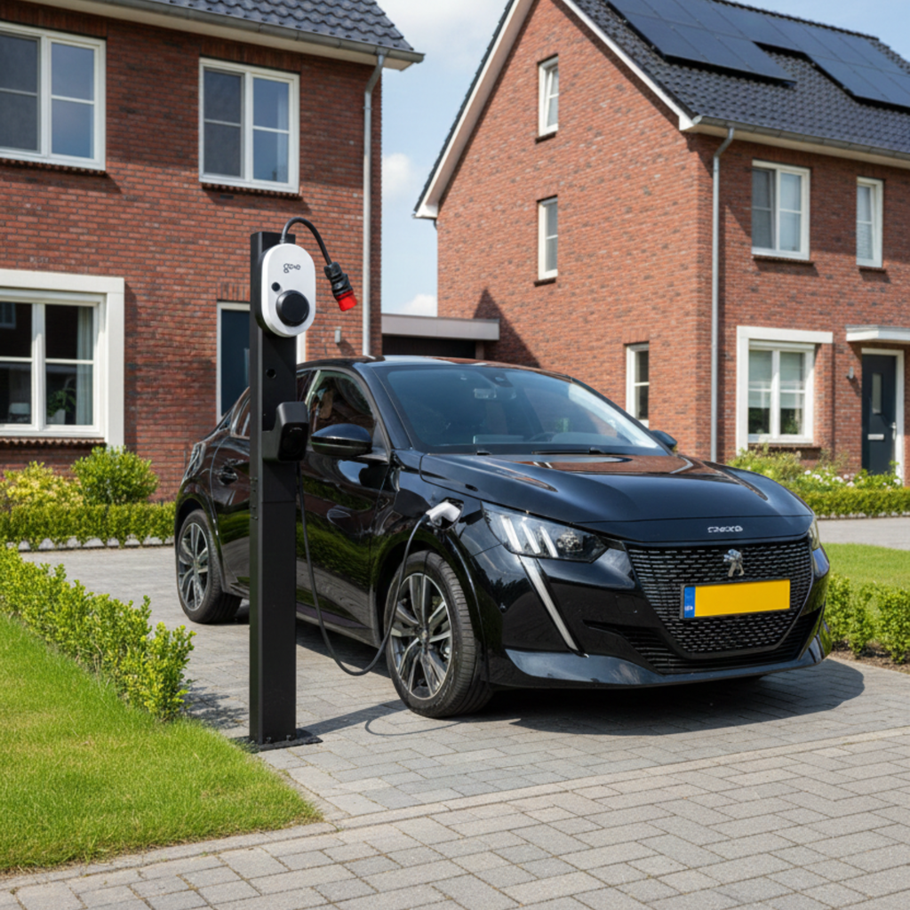 Loady matt black mounting pole for go-e & Fronius Wattpilot - view 2