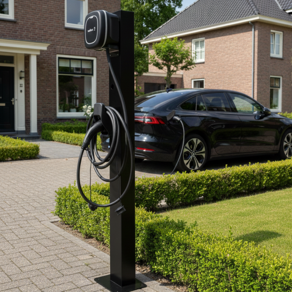 Loady matt black mounting pole for Wallbox Pulsar Max - view 2