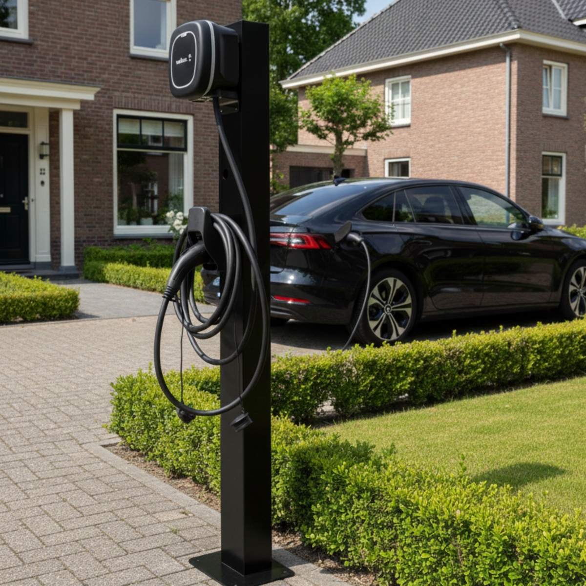 Loady matt black mounting pole for Wallbox Pulsar Max - view 2