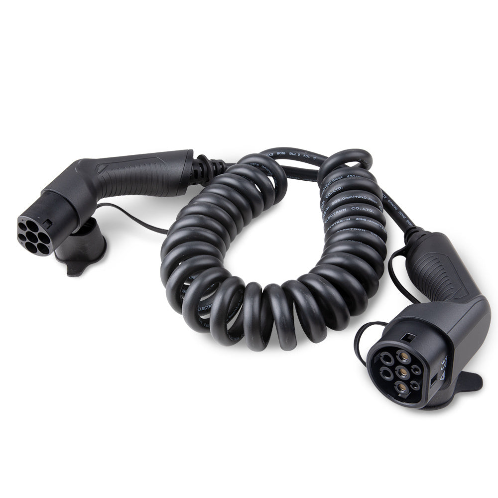 Loady coiled Type 2 to Type 2 EV charging cable 11kW - view 2